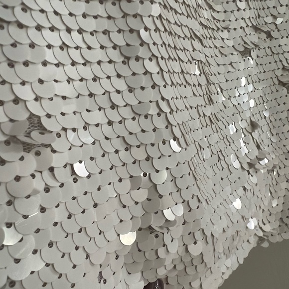 White sequin pull over sweat shirt for girls. - Picture 4 of 5